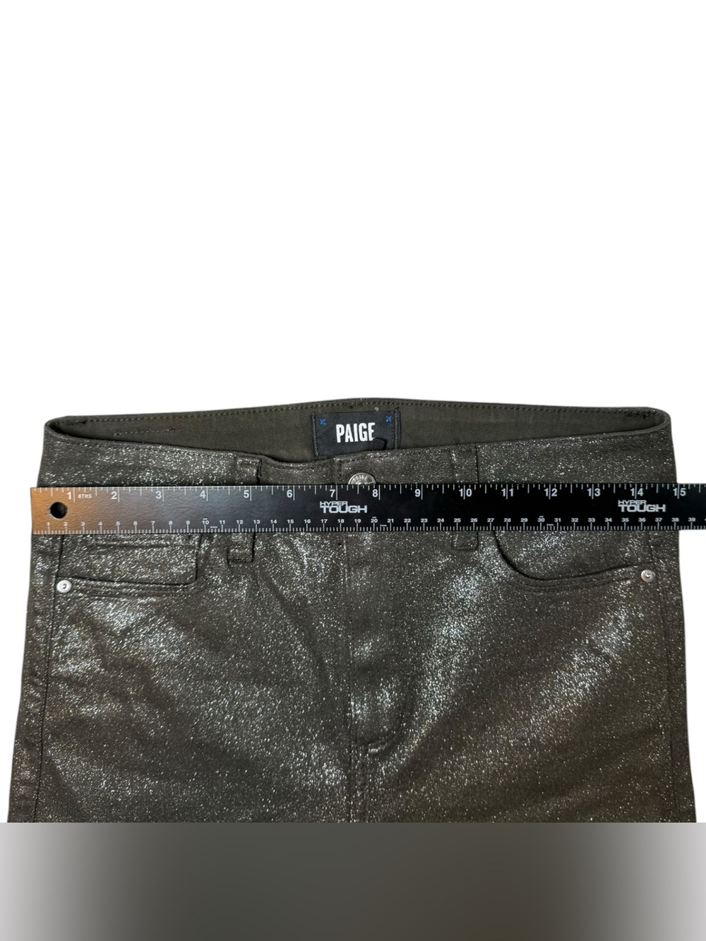 PAIGE Claudine Metallic Shimmer Bootcut Jeans Size 28 - Picture 11 of 13